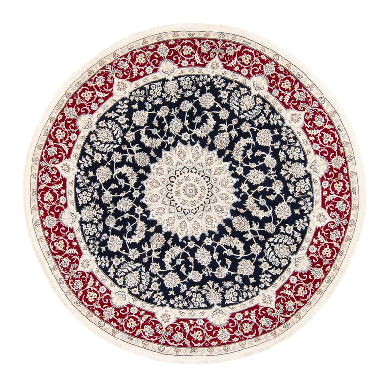 Tapis persan - Nain ronde  - 200 x 200 cm - bleu foncé