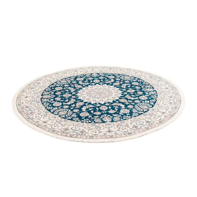 Tapis persan - Nain ronde  - 200 x 200 cm - bleu