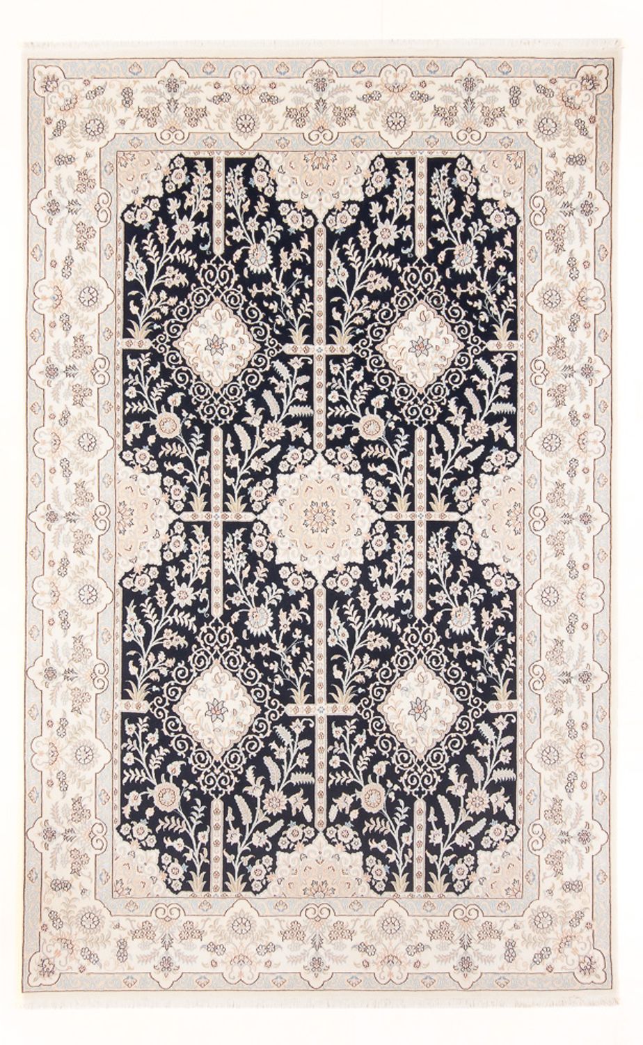 Tapis persan - Nain - Premium - 298 x 198 cm - bleu foncé