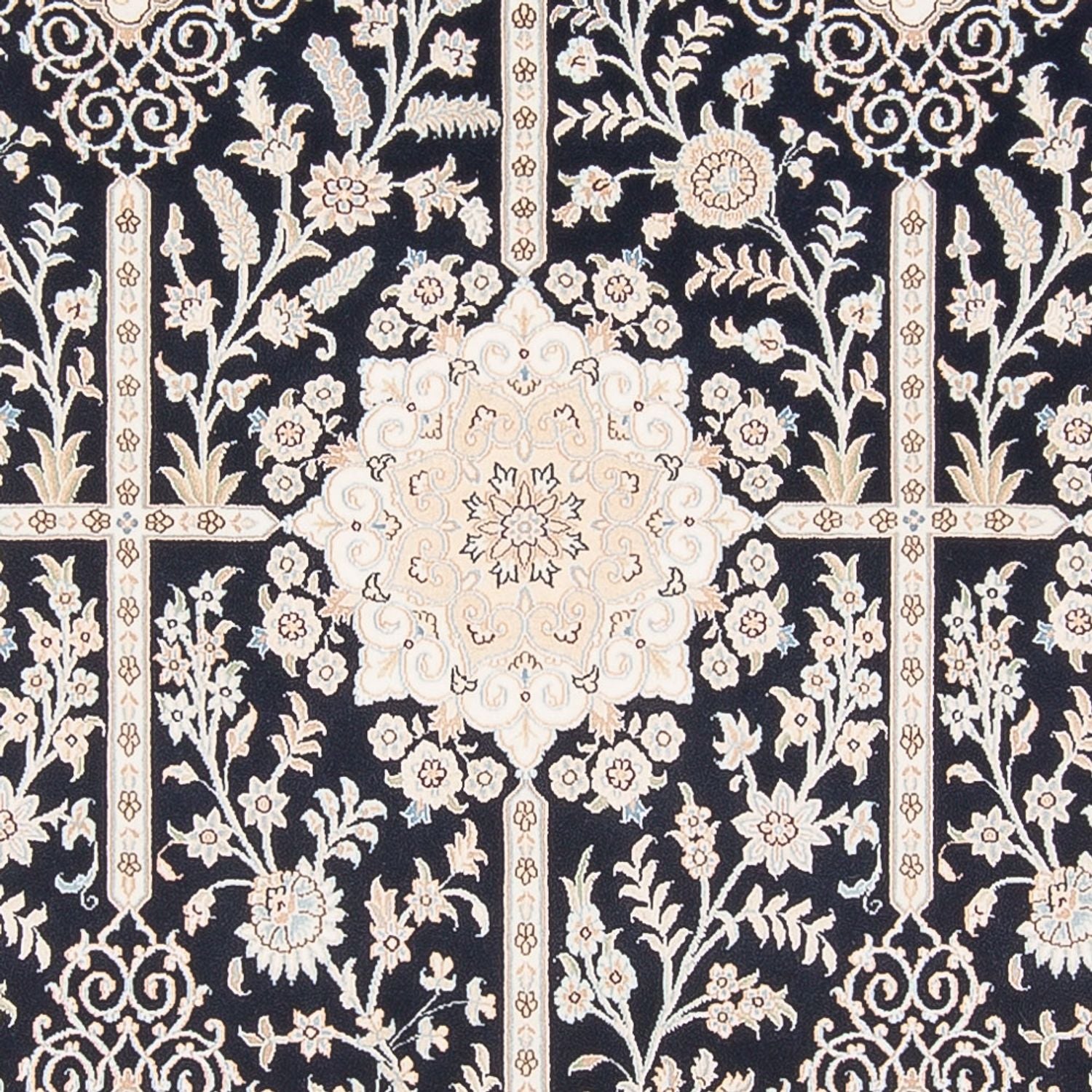 Tapis persan - Nain - Premium - 298 x 198 cm - bleu foncé