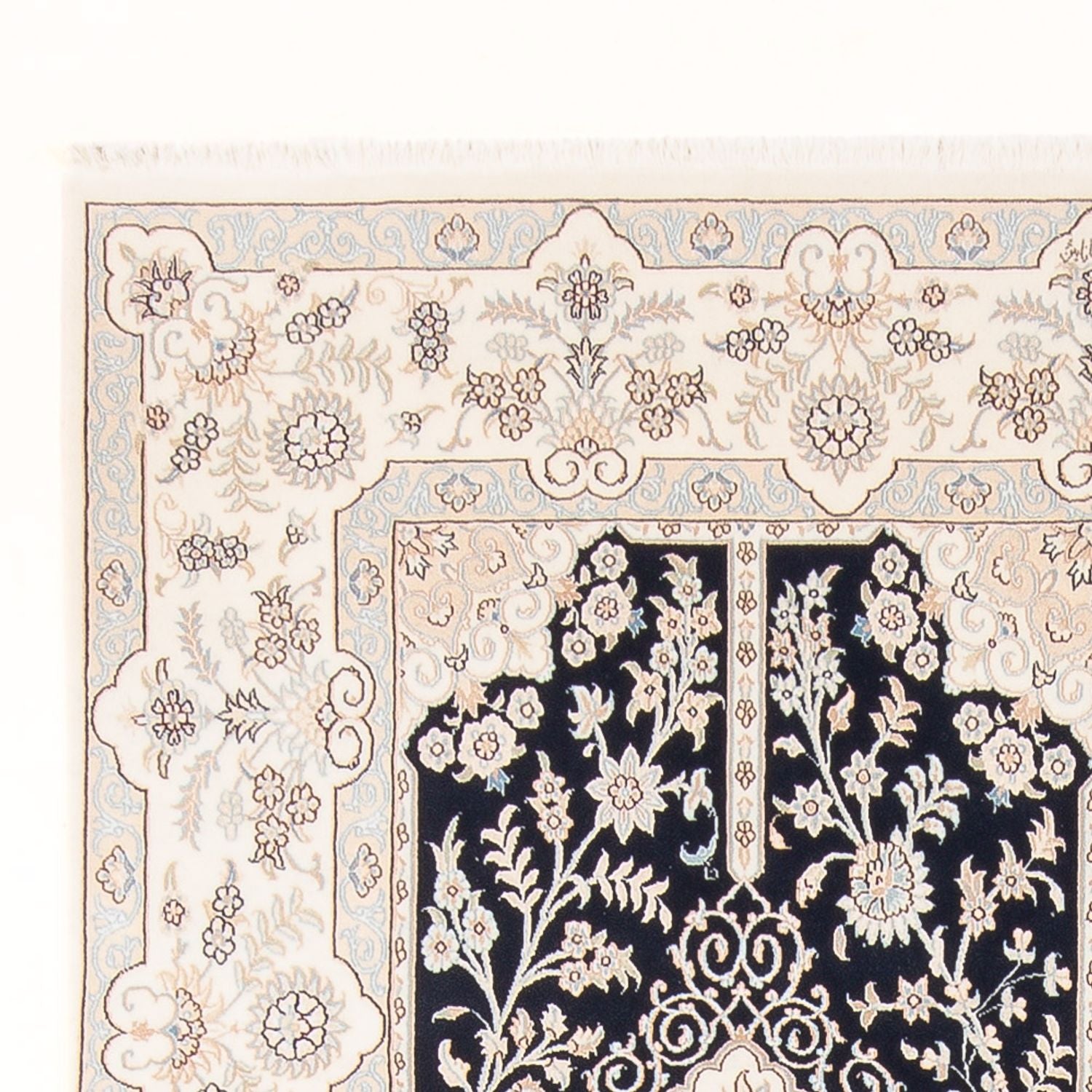 Tapis persan - Nain - Premium - 298 x 198 cm - bleu foncé
