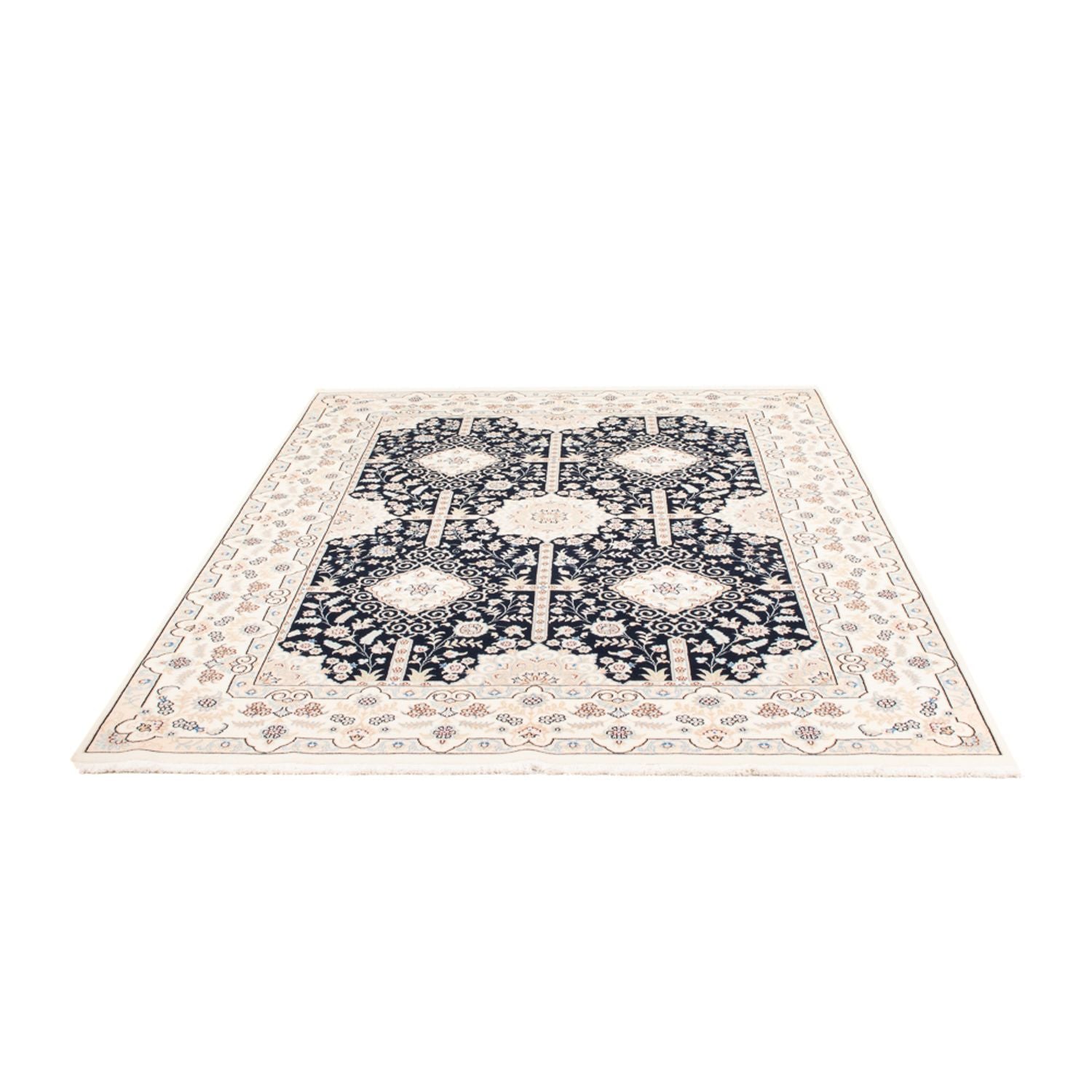Tapis persan - Nain - 233 x 170 cm - bleu foncé