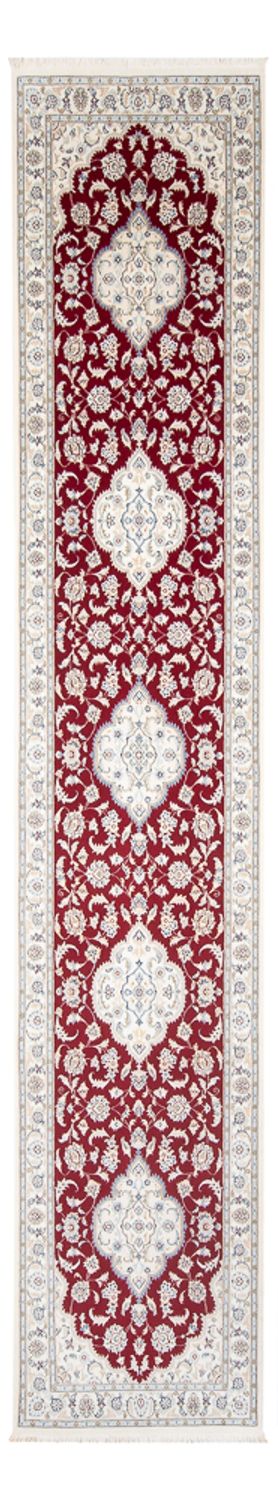 Tapis de couloir Tapis persan - Nain - Premium - 404 x 88 cm - rouge