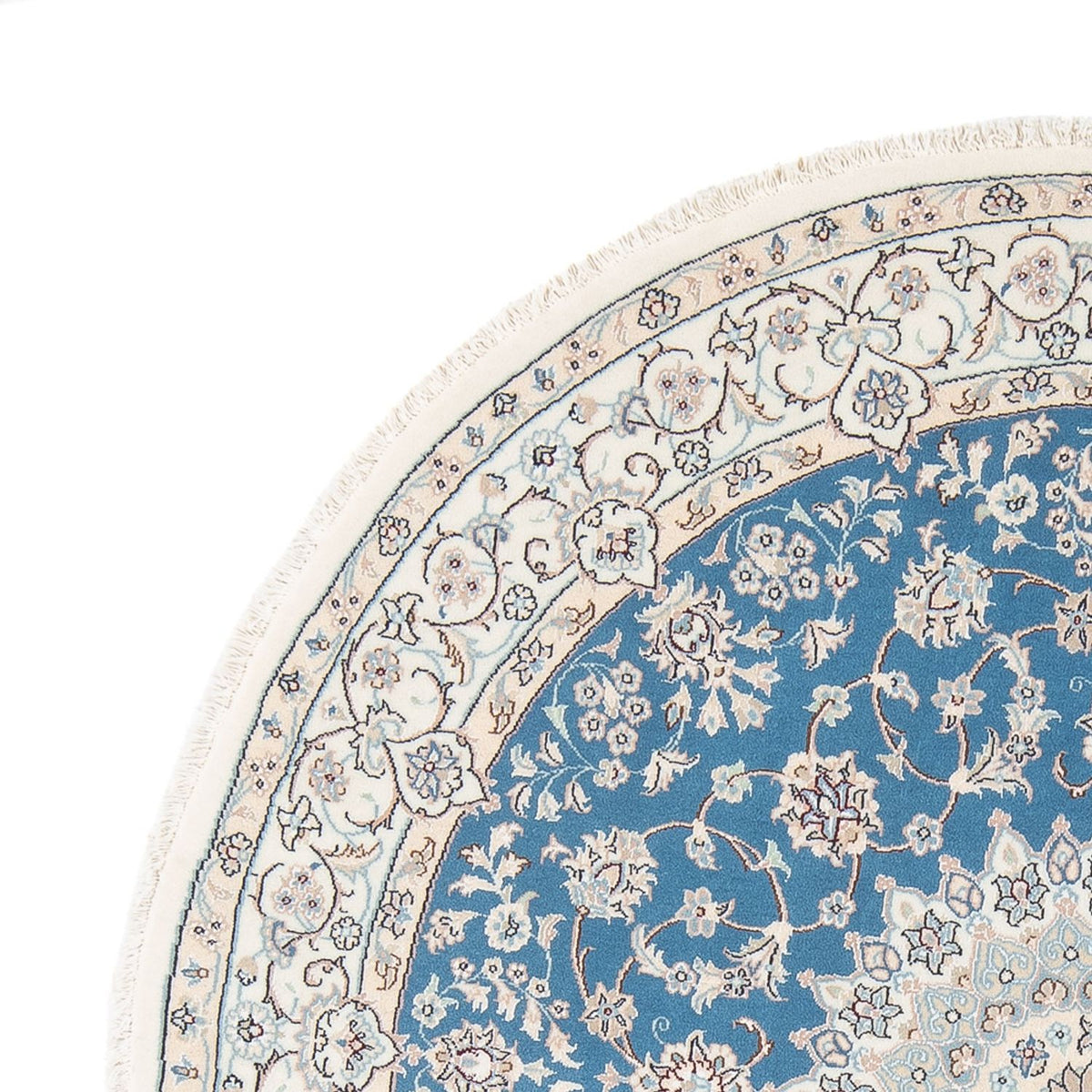 Tapis persan - Nain - Premium ronde  - 157 x 150 cm - bleu