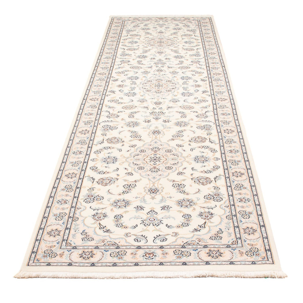 Tapis de couloir Tapis persan - Nain - Premium - 350 x 87 cm - crème