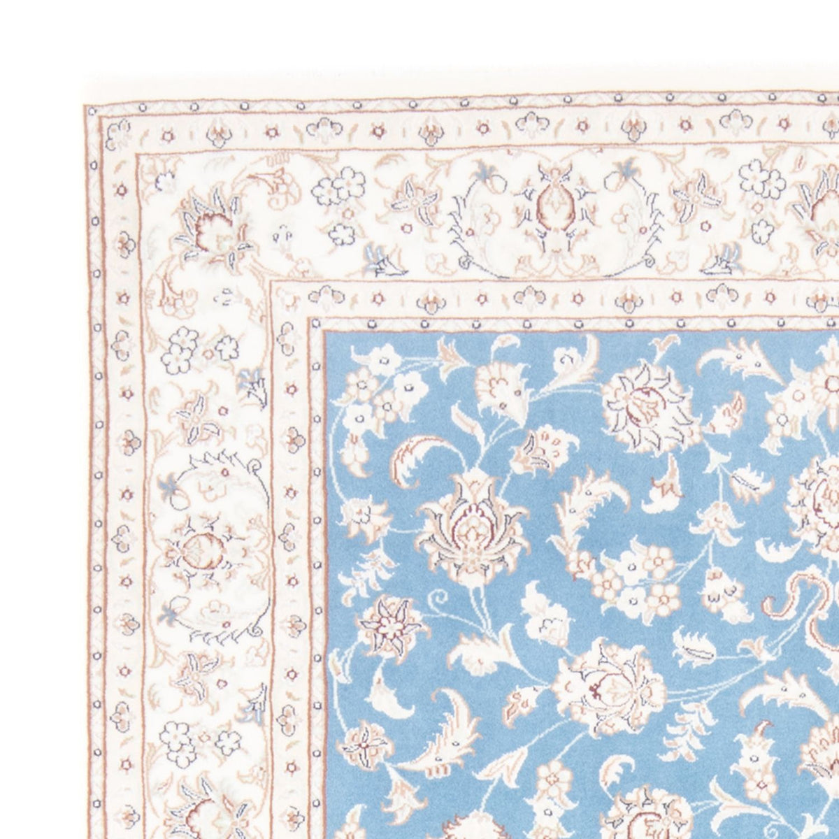 Tapis persan - Nain - Royal - 210 x 149 cm - bleu clair