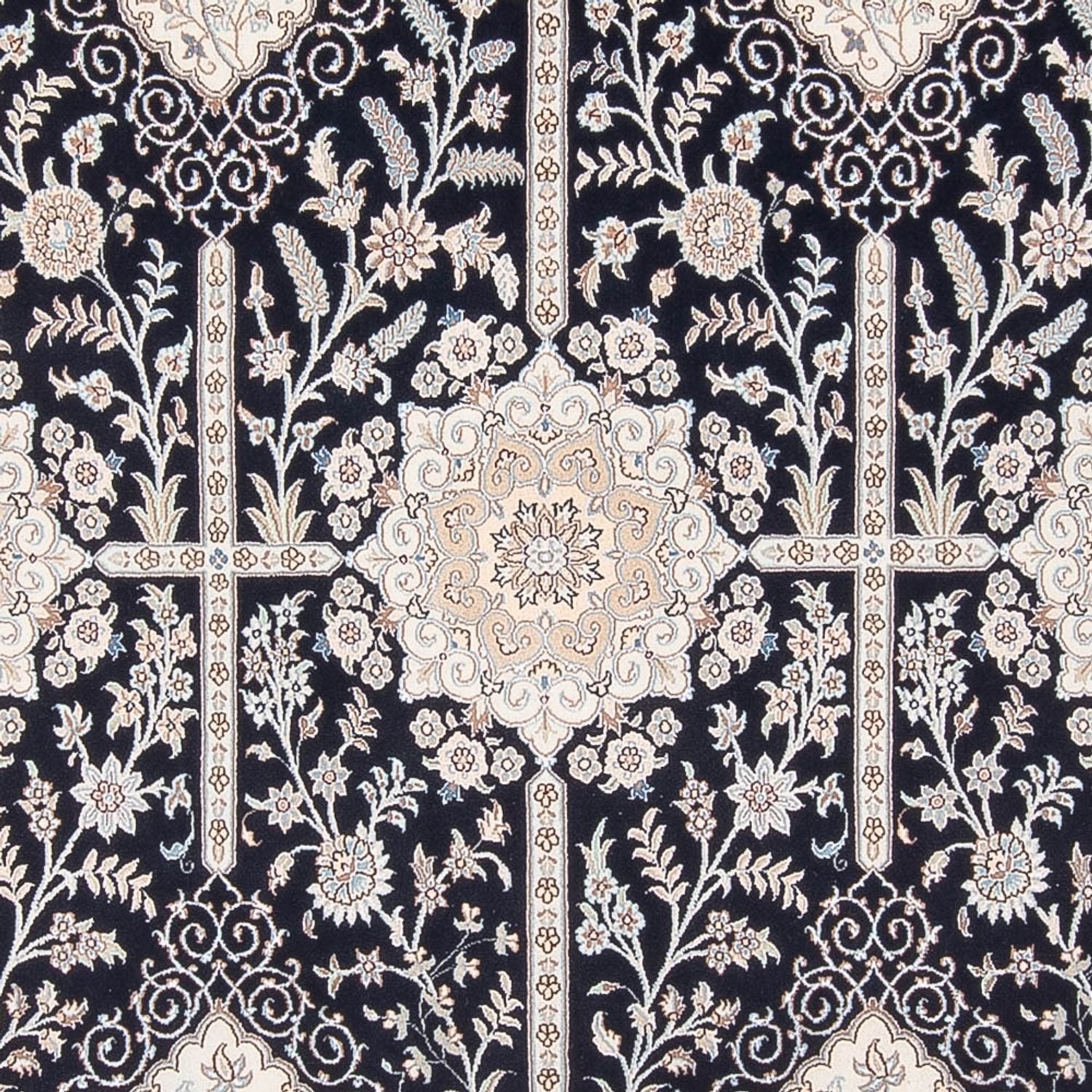 Tapis persan - Nain - Premium - 294 x 196 cm - bleu foncé