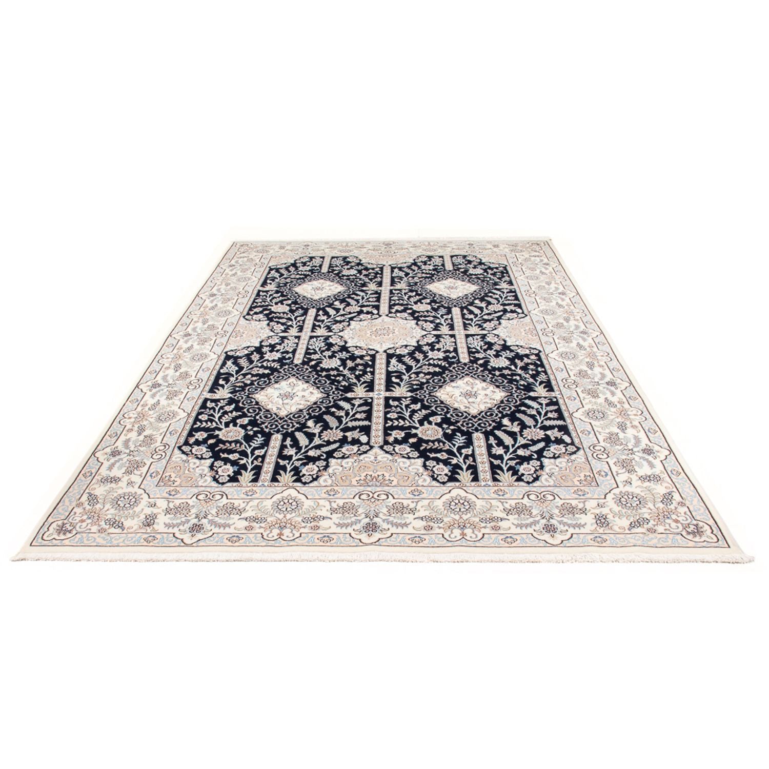 Tapis persan - Nain - Premium - 294 x 196 cm - bleu foncé