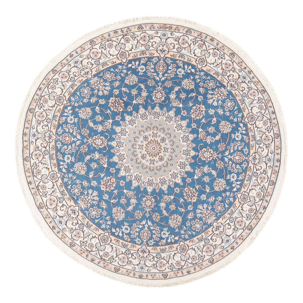 Tapis persan - Nain - Premium ronde  - 154 x 151 cm - bleu