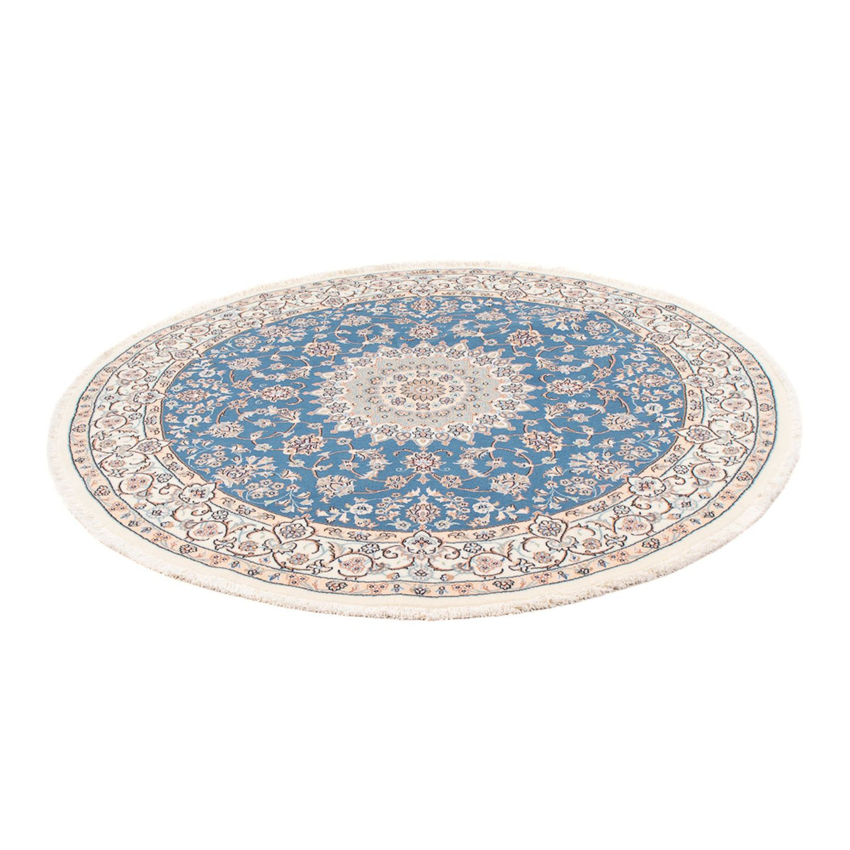 Tapis persan - Nain - Premium ronde  - 154 x 151 cm - bleu