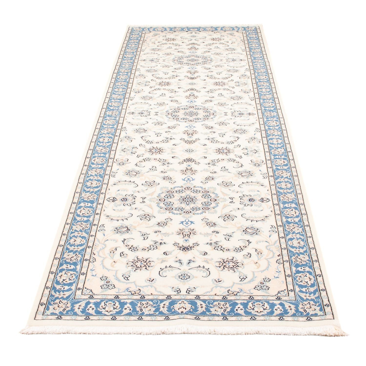 Tapis de couloir Tapis persan - Nain - Premium - 290 x 82 cm - crème
