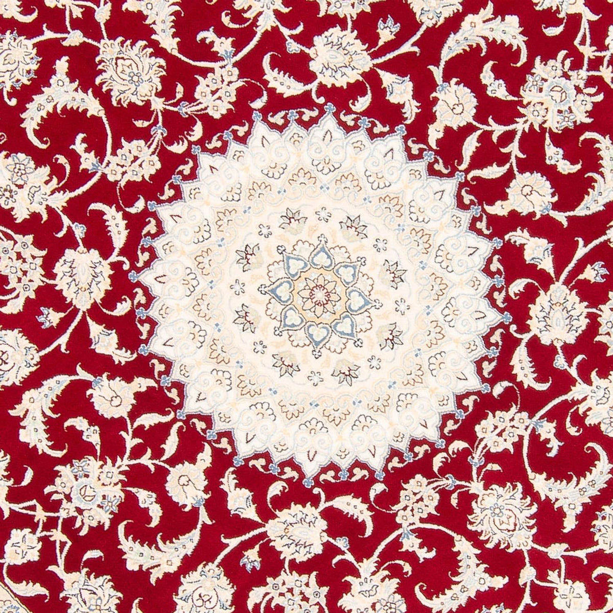 Tapis persan - Nain ronde  - 200 x 200 cm - rouge