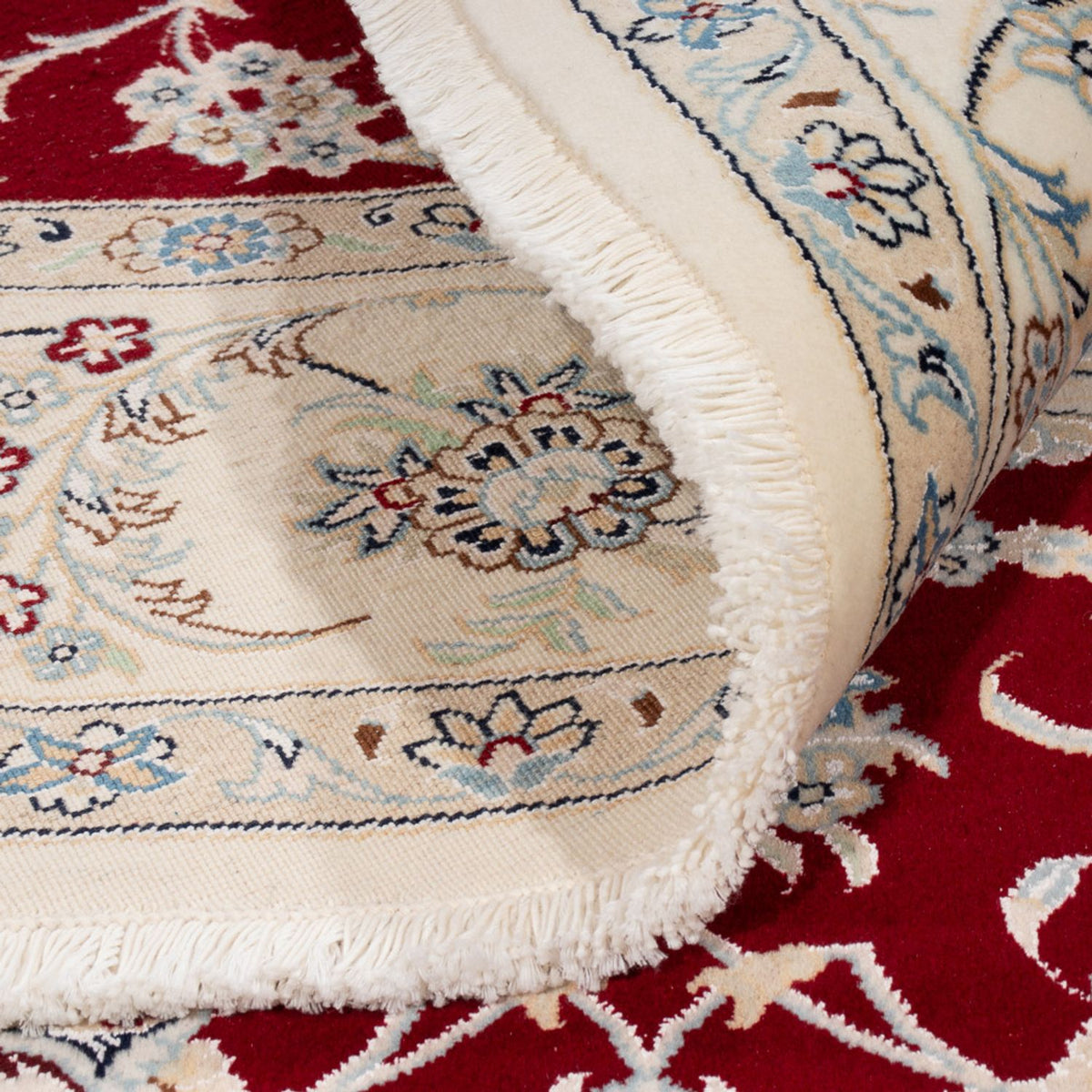 Tapis persan - Nain ronde  - 200 x 200 cm - rouge