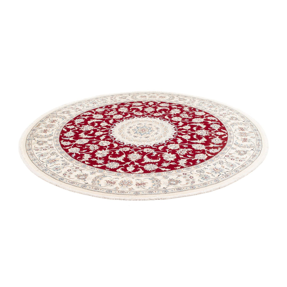 Tapis persan - Nain ronde  - 200 x 200 cm - rouge