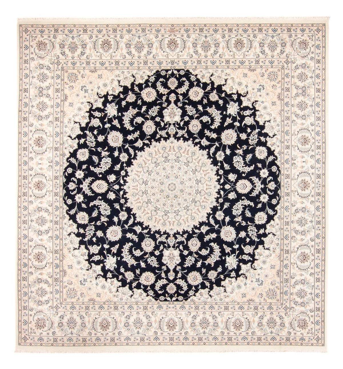 Tapis persan - Nain - 267 x 247 cm - bleu foncé