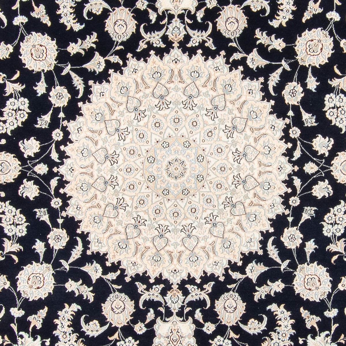 Tapis persan - Nain - 267 x 247 cm - bleu foncé