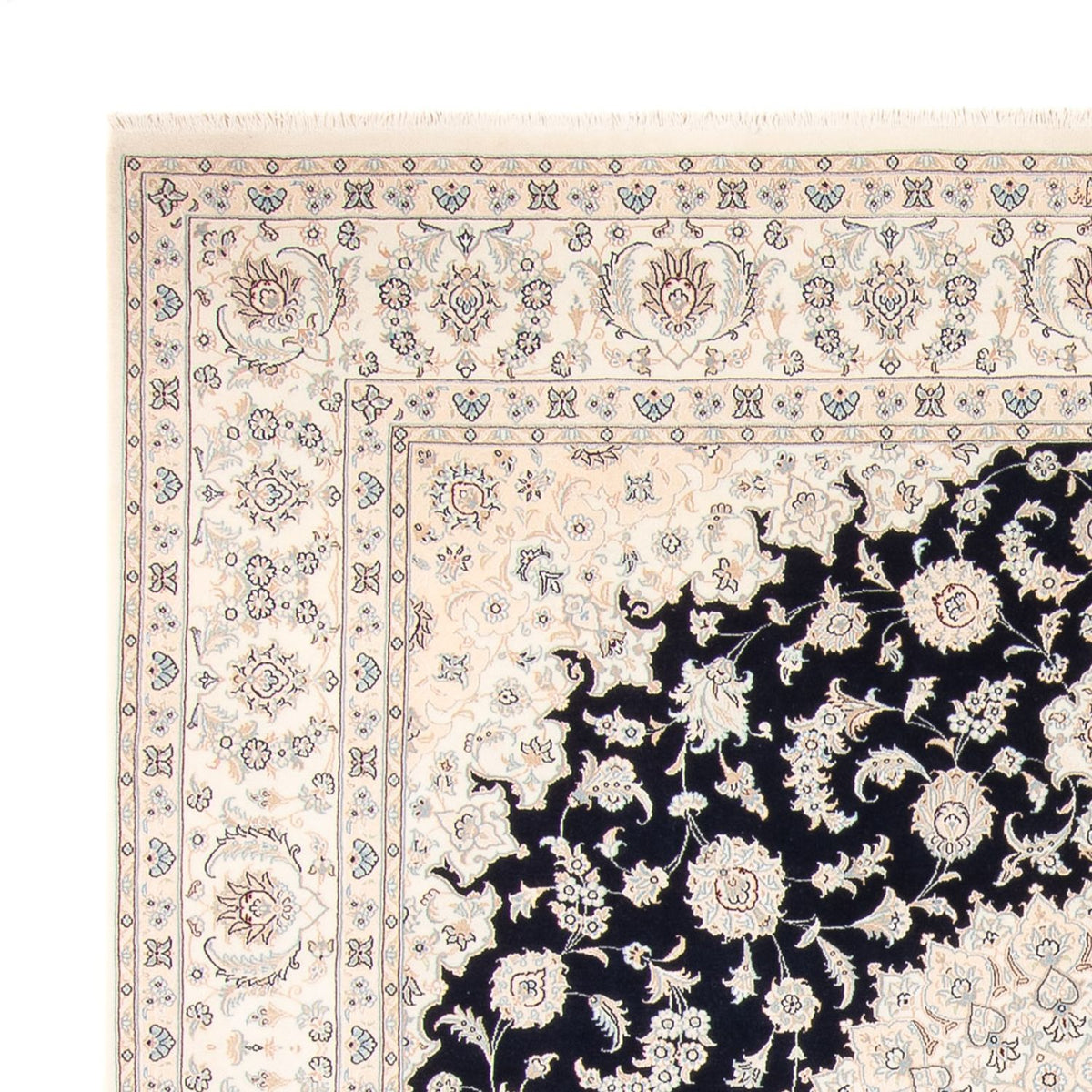 Tapis persan - Nain - 267 x 247 cm - bleu foncé