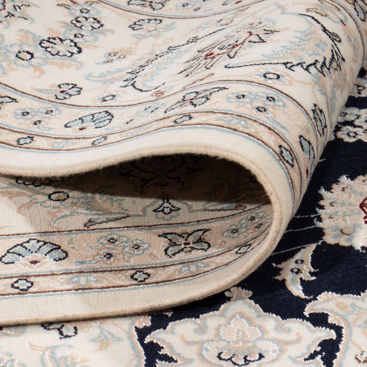 Tapis persan - Nain - 267 x 247 cm - bleu foncé