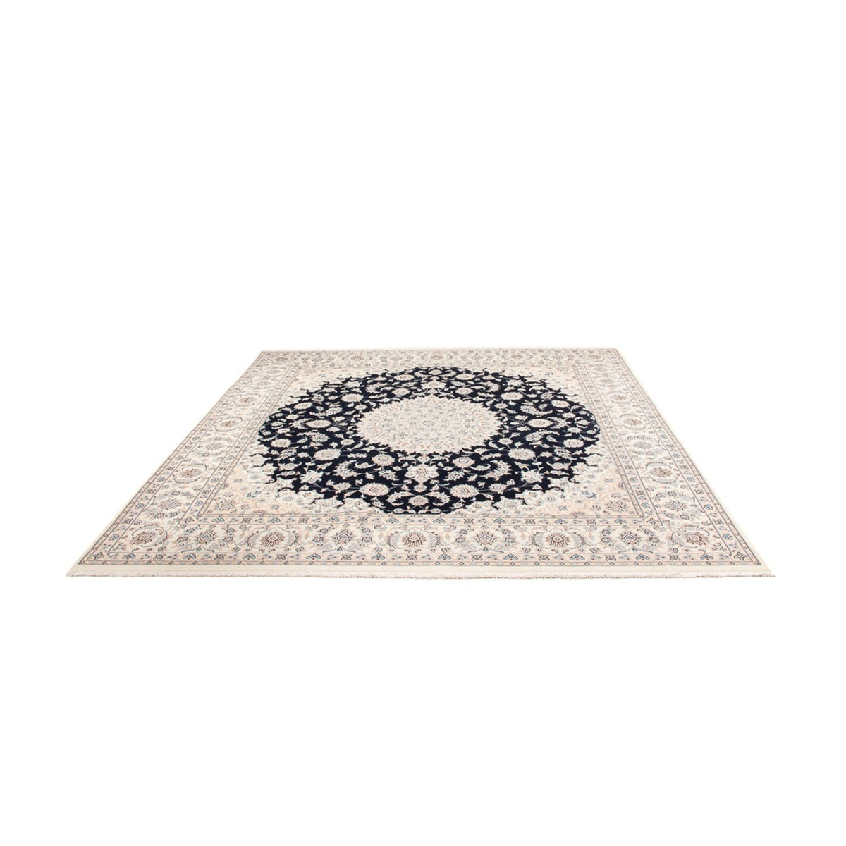 Tapis persan - Nain - 267 x 247 cm - bleu foncé