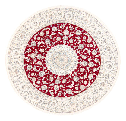 Tapis persan - Nain ronde  - 200 x 200 cm - rouge