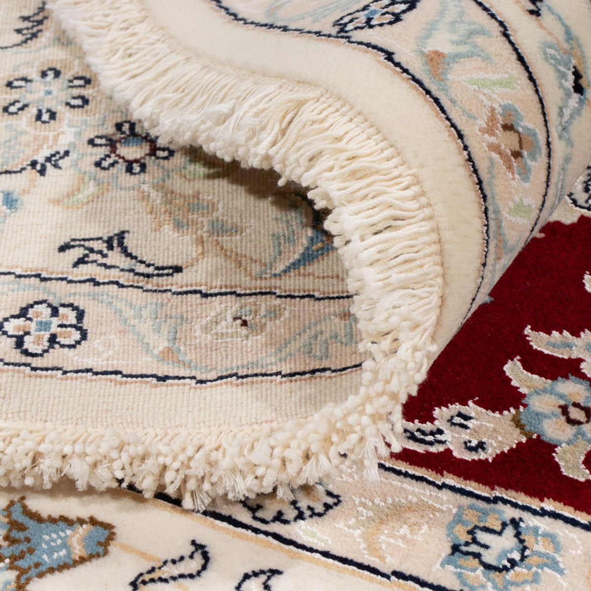 Tapis persan - Nain ronde  - 200 x 200 cm - rouge