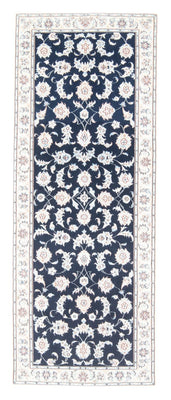Tapis de couloir Tapis persan - Nain - Royal - 198 x 81 cm - bleu foncé