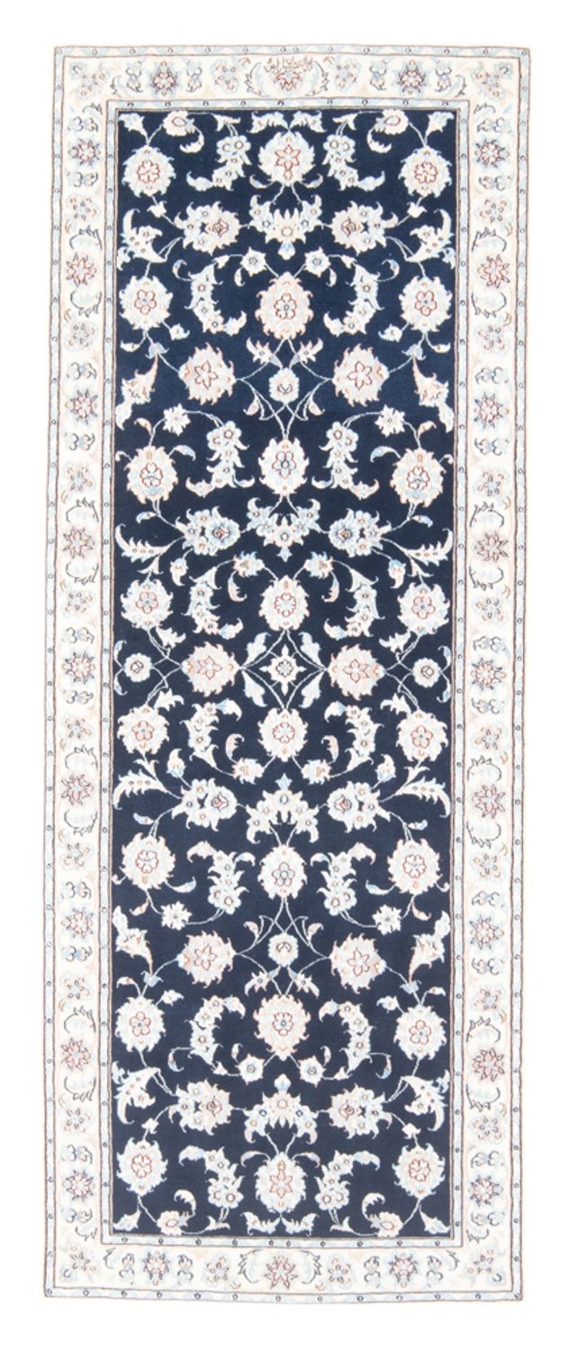 Tapis de couloir Tapis persan - Nain - Royal - 198 x 81 cm - bleu foncé