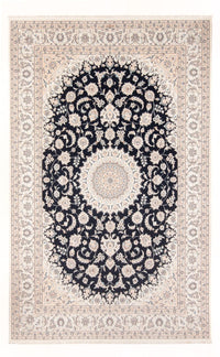 Tapis persan - Nain - Premium - 298 x 197 cm - bleu foncé