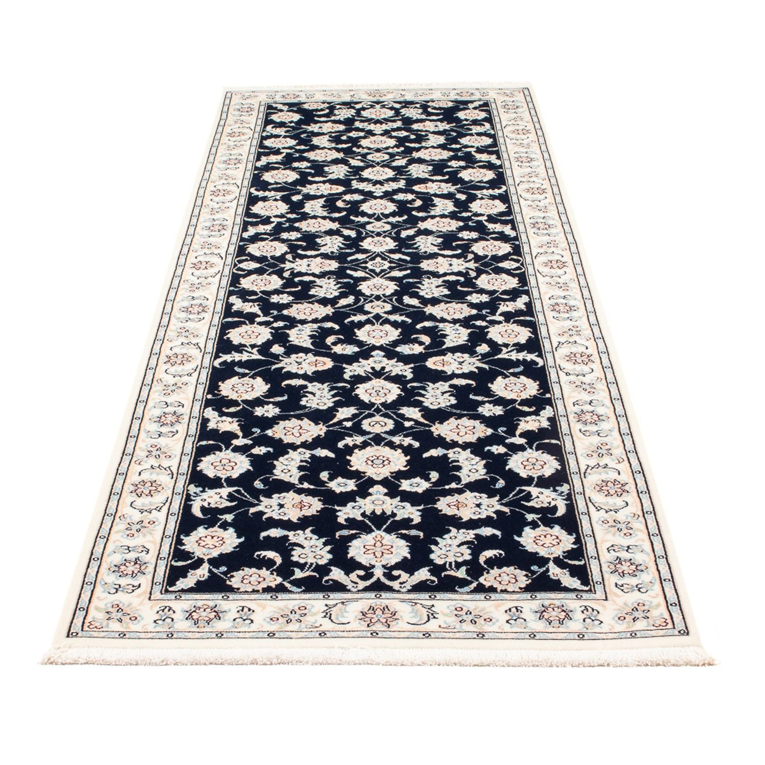 Tapis de couloir Tapis persan - Nain - Premium - 250 x 81 cm - bleu foncé