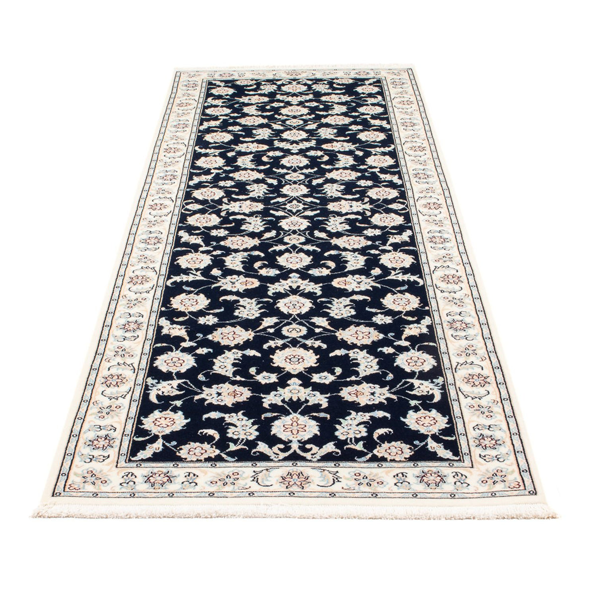 Tapis de couloir Tapis persan - Nain - Premium - 250 x 81 cm - bleu foncé