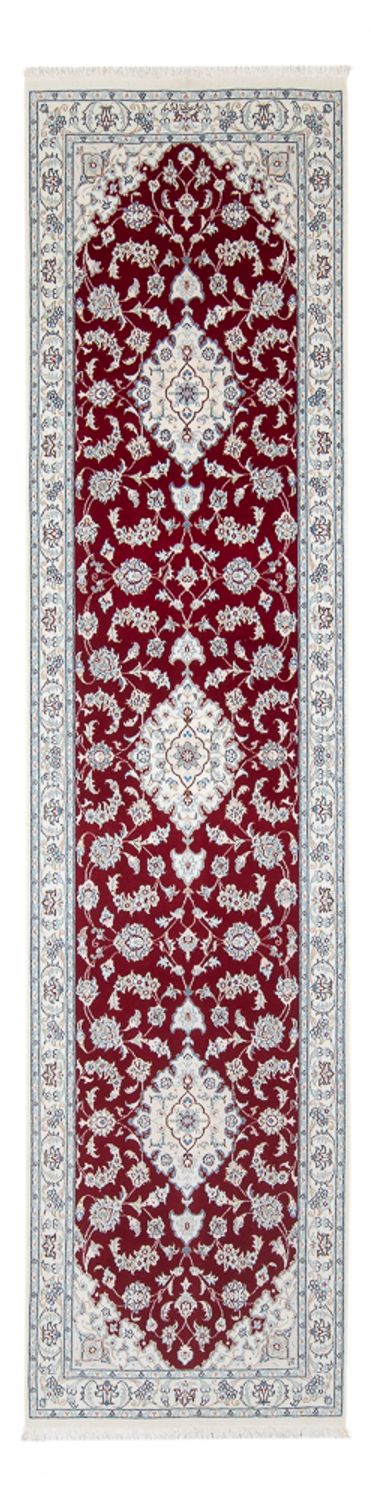 Tapis de couloir Tapis persan - Nain - Premium - 298 x 80 cm - rouge