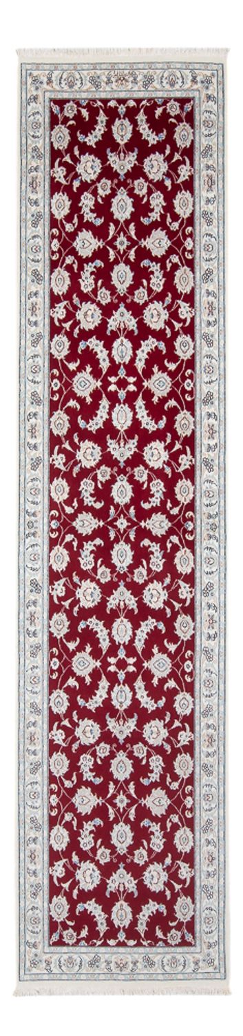Tapis de couloir Tapis persan - Nain - Premium - 292 x 80 cm - rouge