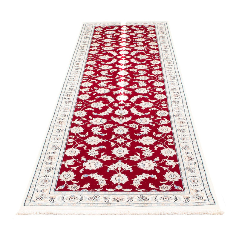 Tapis de couloir Tapis persan - Nain - Premium - 292 x 80 cm - rouge