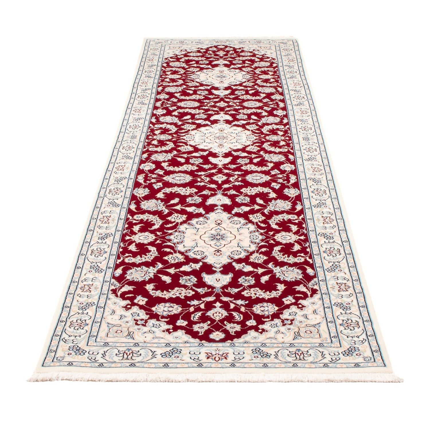Tapis de couloir Tapis persan - Nain - Premium - 300 x 82 cm - rouge