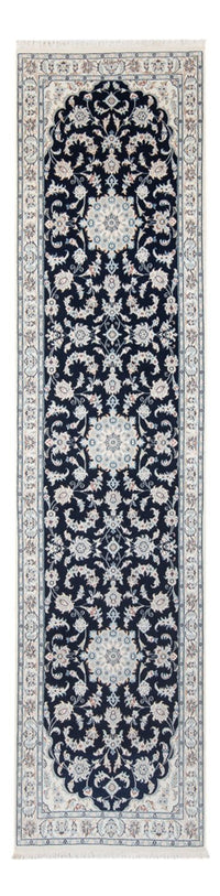 Tapis de couloir Tapis persan - Nain - Premium - 306 x 81 cm - bleu foncé