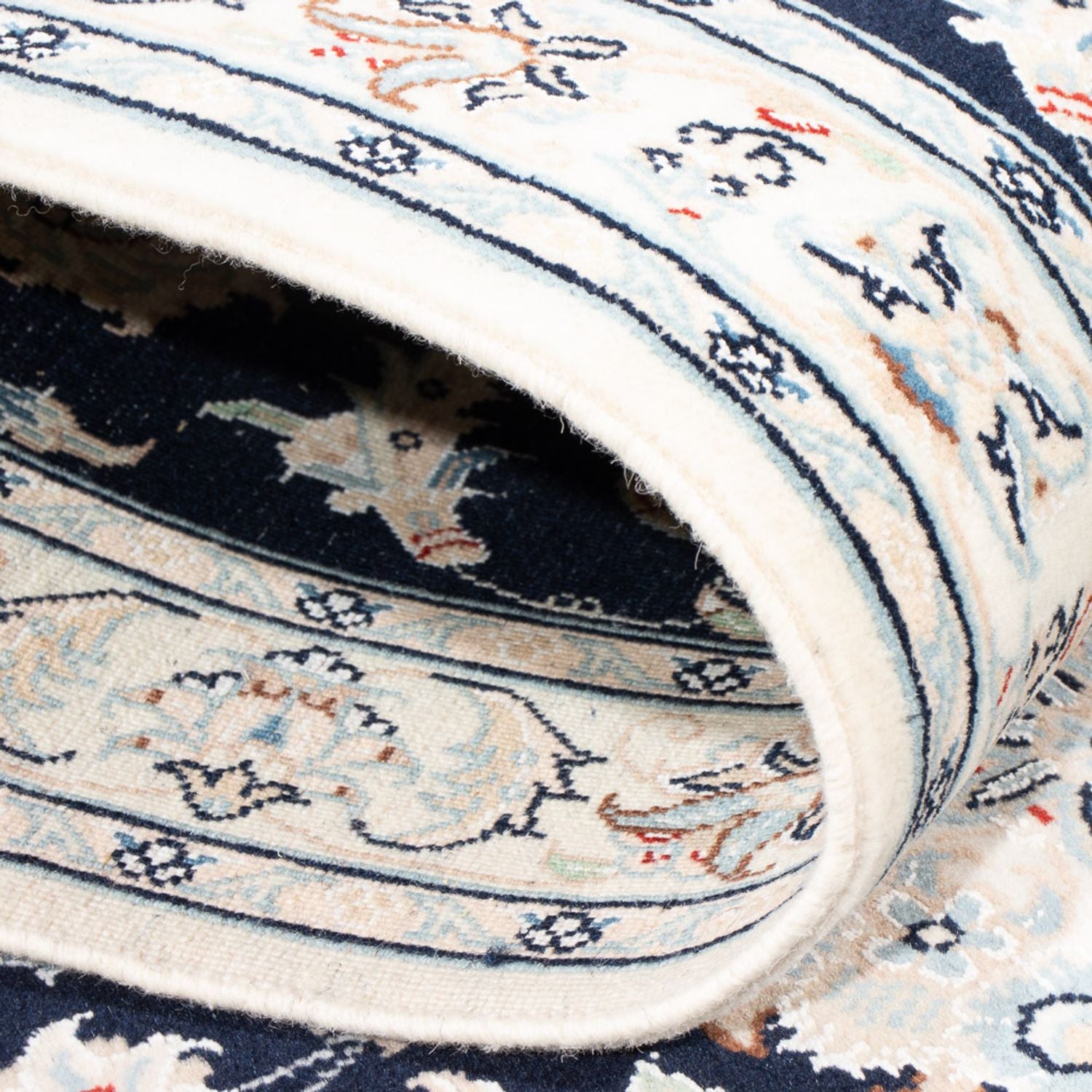 Tapis de couloir Tapis persan - Nain - Premium - 306 x 81 cm - bleu foncé