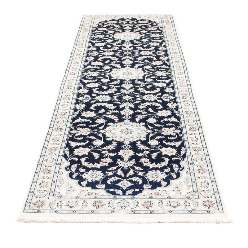 Tapis de couloir Tapis persan - Nain - Premium - 306 x 81 cm - bleu foncé