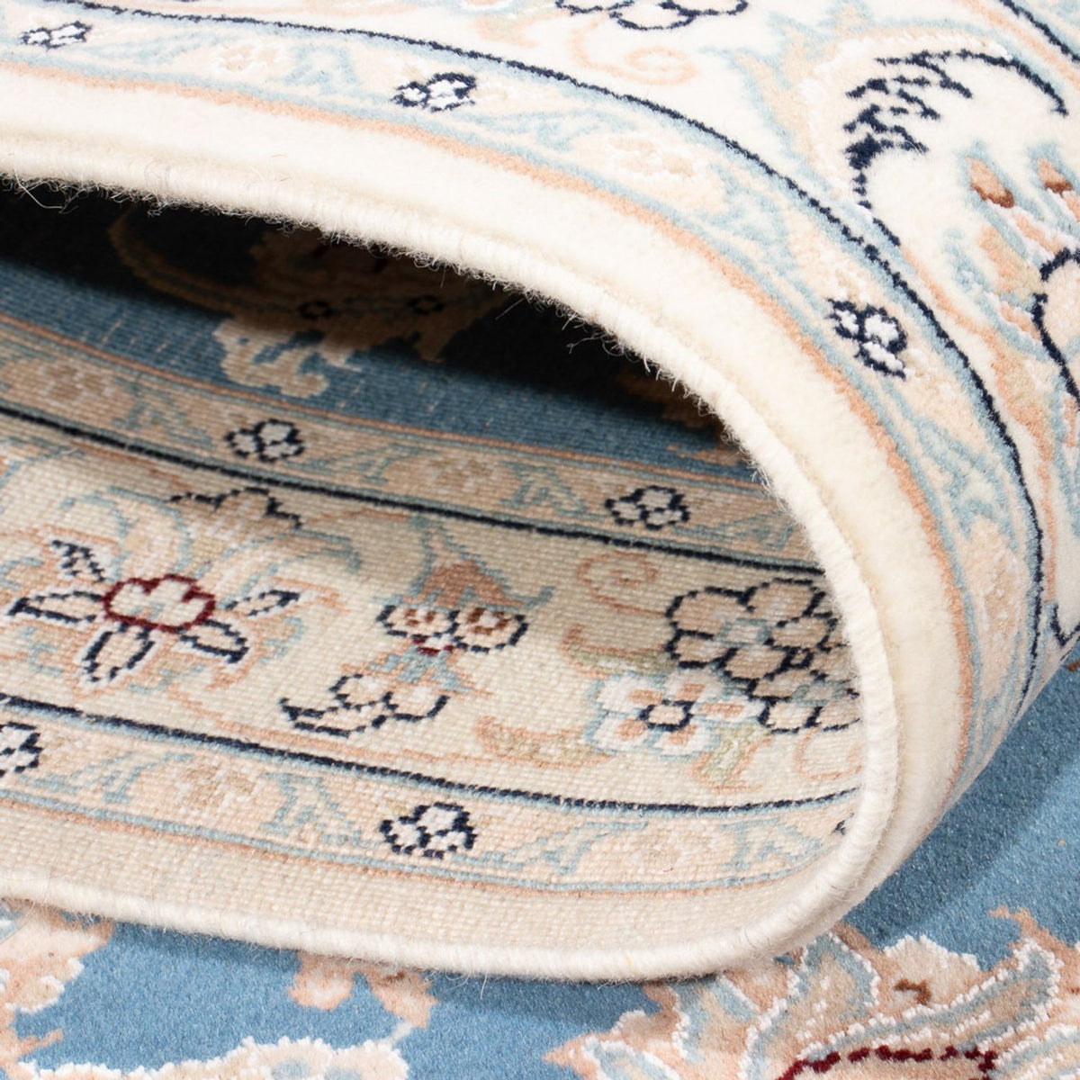 Tapis de couloir Tapis persan - Nain - Premium - 298 x 80 cm - bleu