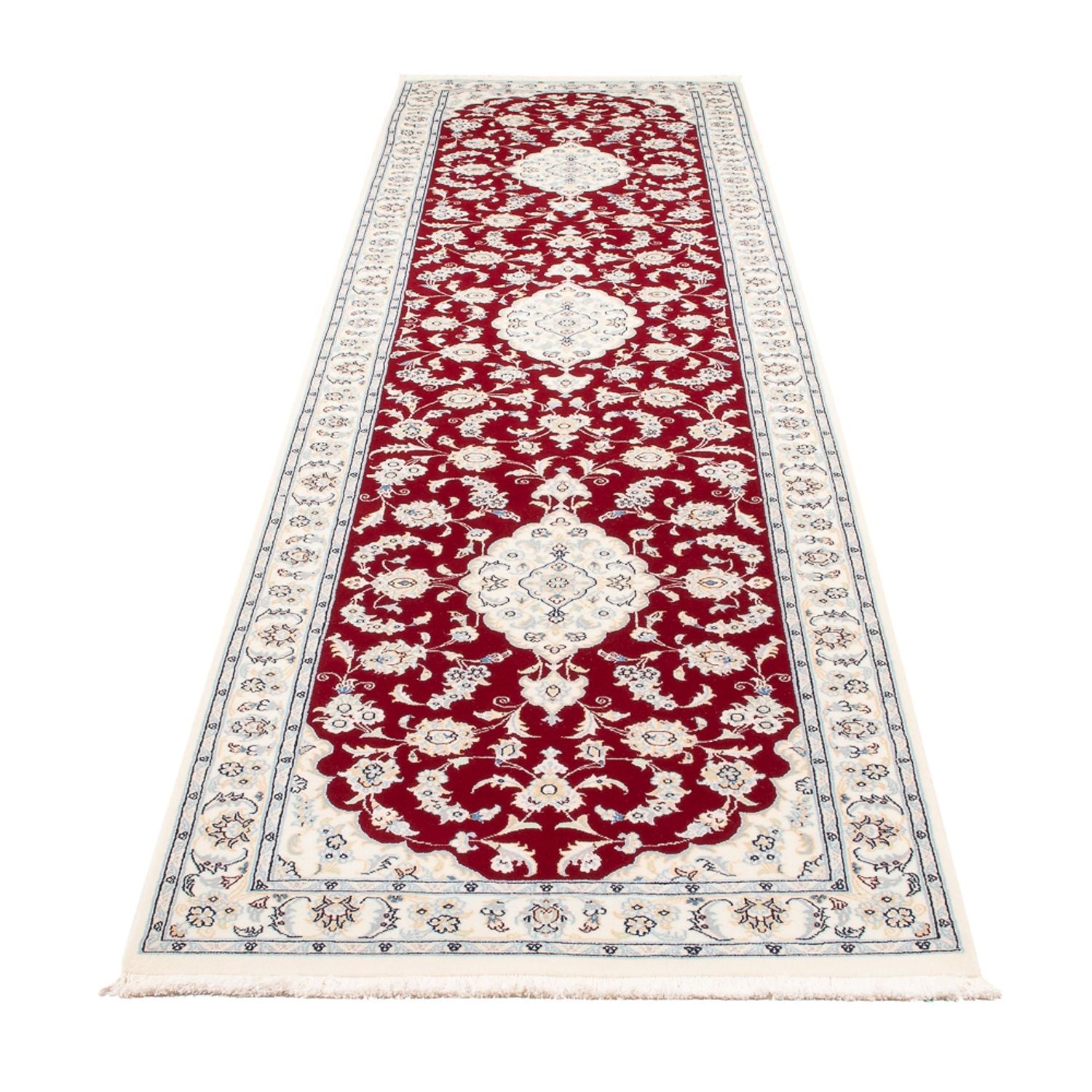 Tapis de couloir Tapis persan - Nain - Premium - 346 x 84 cm - rouge
