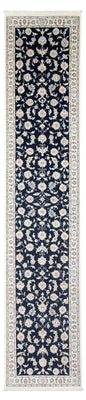 Tapis de couloir Tapis persan - Nain - Premium - 394 x 92 cm - bleu foncé