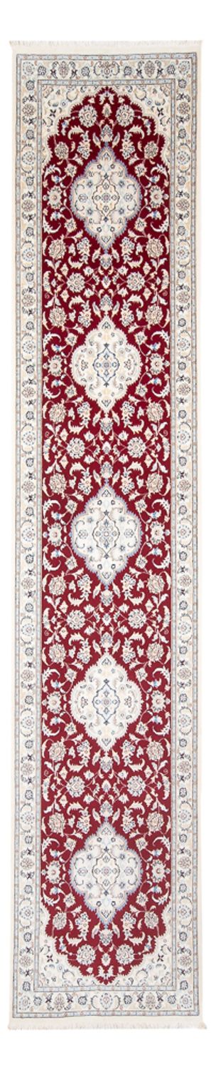 Tapis de couloir Tapis persan - Nain - Premium - 382 x 89 cm - rouge