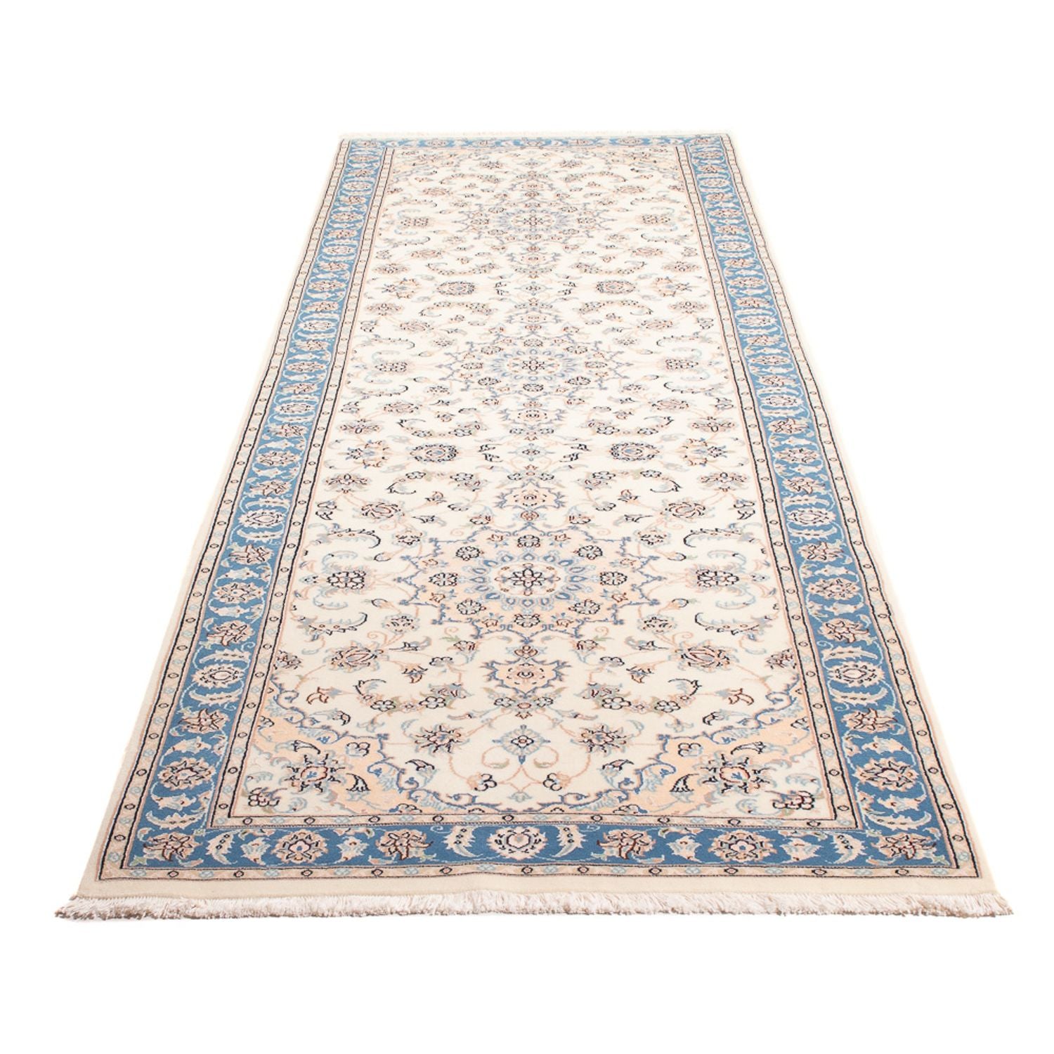 Tapis de couloir Tapis persan - Nain - Premium - 296 x 90 cm - crème