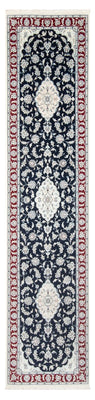 Tapis de couloir Tapis persan - Nain - Premium - 347 x 87 cm - bleu foncé