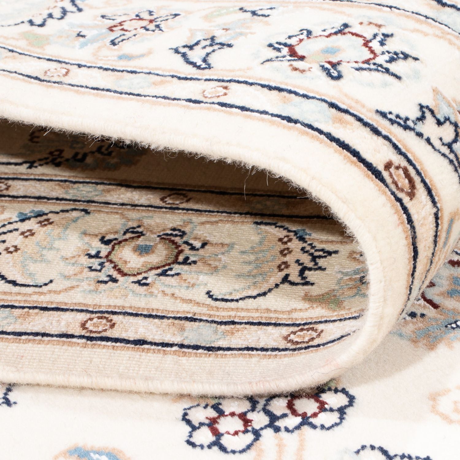 Tapis de couloir Tapis persan - Nain - Premium - 296 x 88 cm - crème
