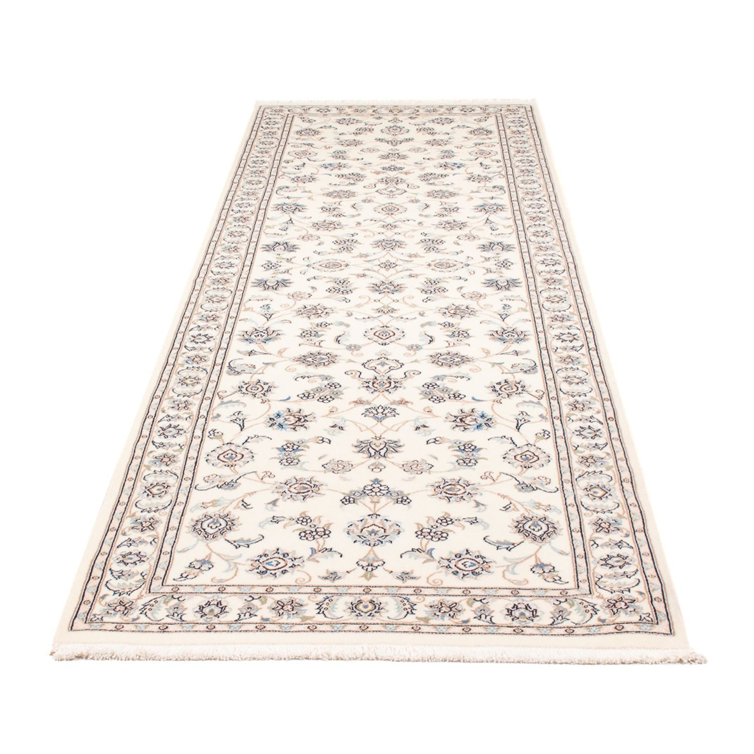 Tapis de couloir Tapis persan - Nain - Premium - 296 x 88 cm - crème