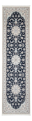 Tapis de couloir Tapis persan - Nain - Premium - 300 x 88 cm - bleu foncé