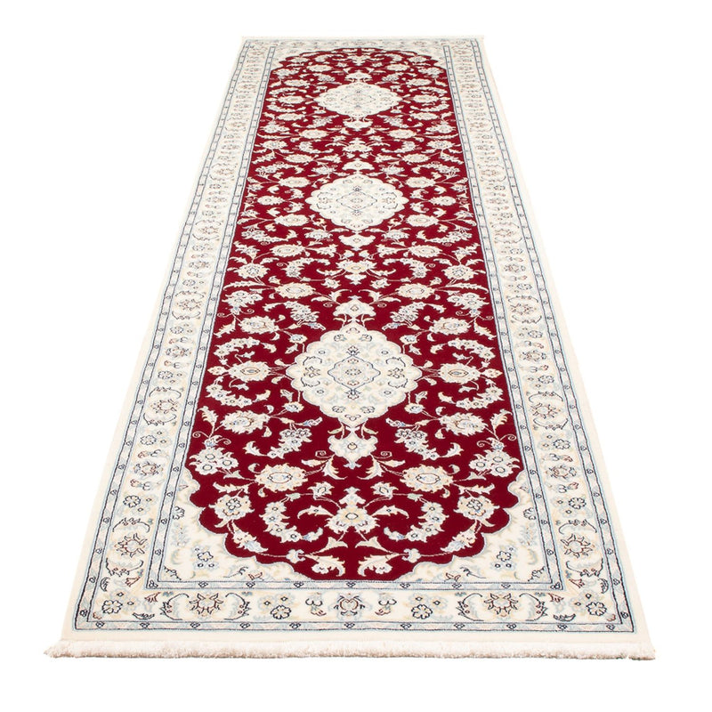 Tapis de couloir Tapis persan - Nain - Premium - 350 x 85 cm - rouge