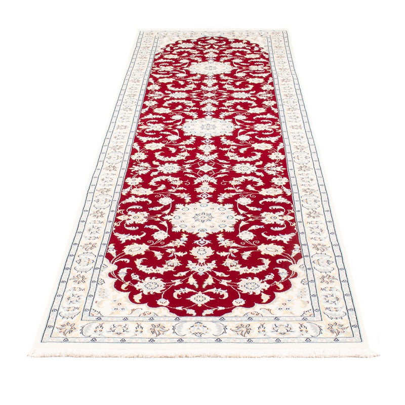 Tapis de couloir Tapis persan - Nain - Premium - 304 x 82 cm - rouge