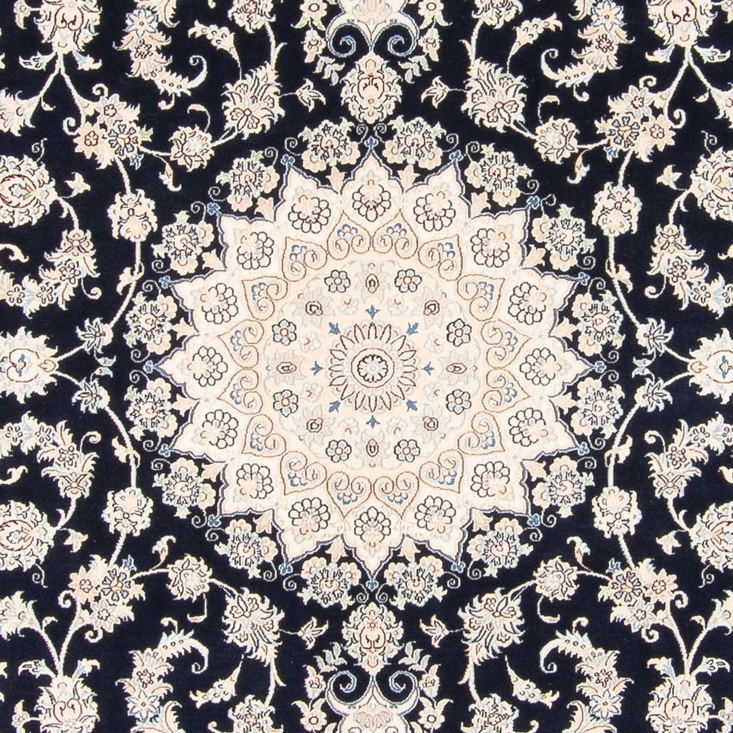 Tapis persan - Nain - 263 x 225 cm - bleu foncé