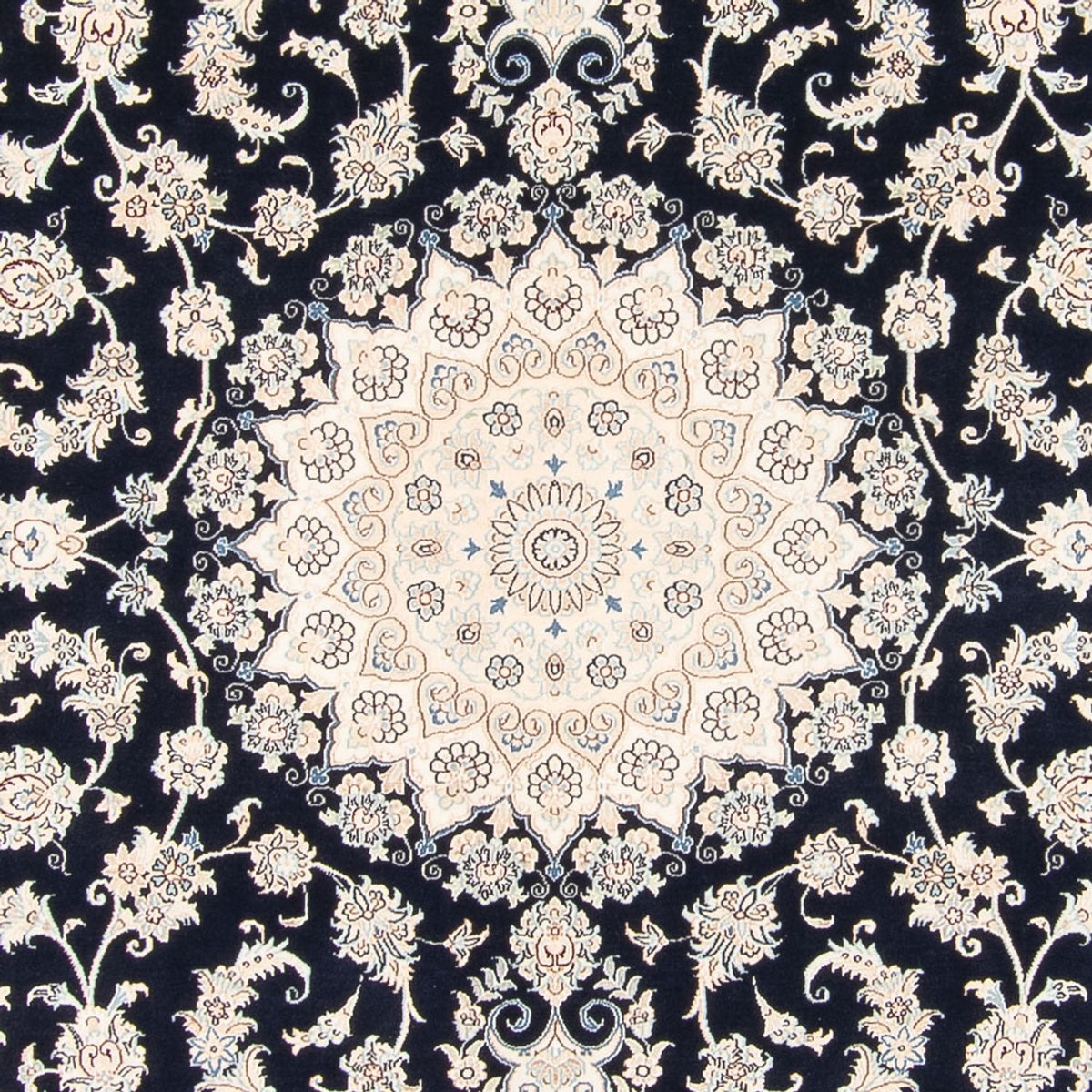 Tapis persan - Nain - 263 x 225 cm - bleu foncé